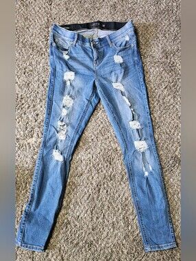 Torrid Light Blue Distressed Skinny Jeans